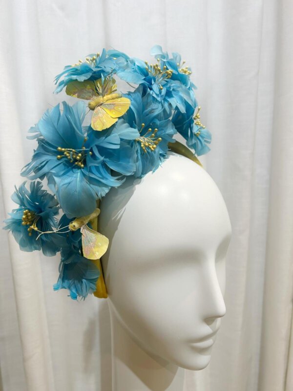 Aqua Party feather headpiece