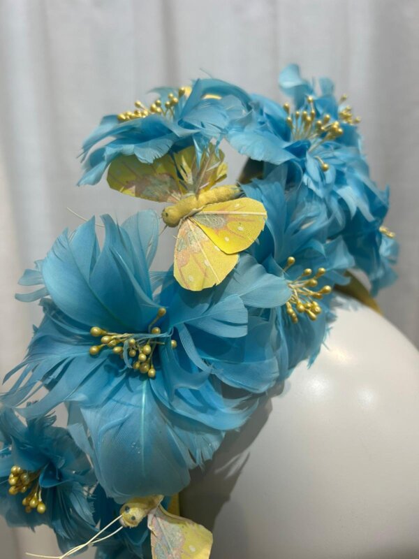 Aqua Party feather headpiece - Image 3