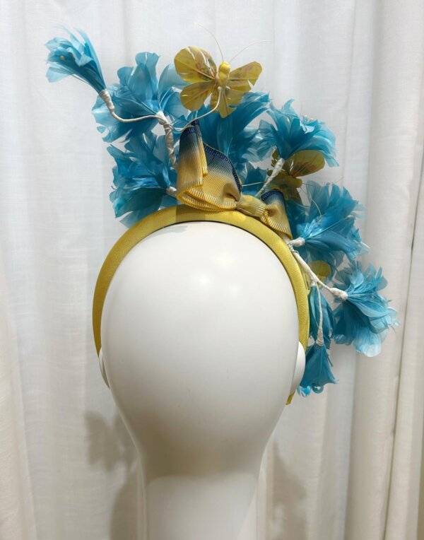 Aqua Party feather headpiece - Image 4